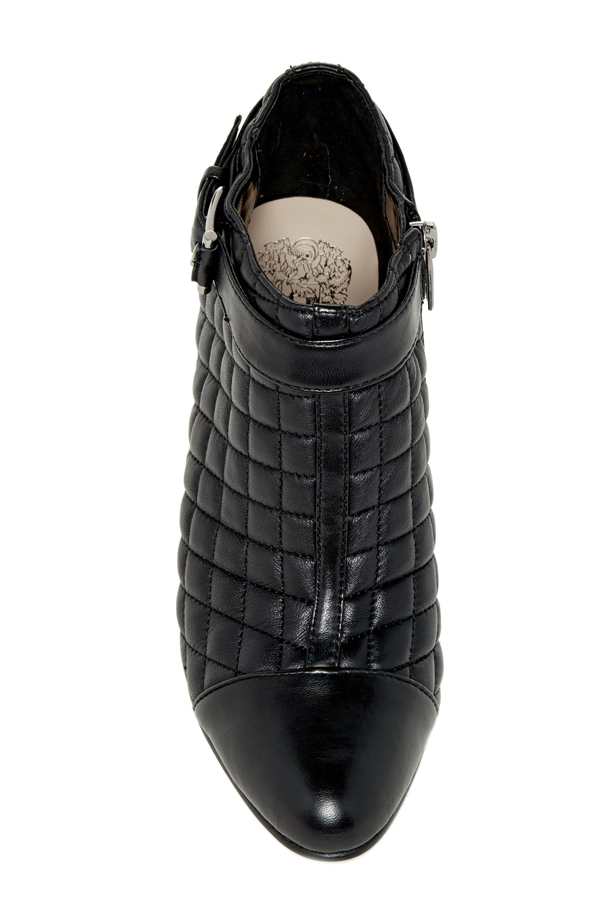 vince camuto black quilted boots